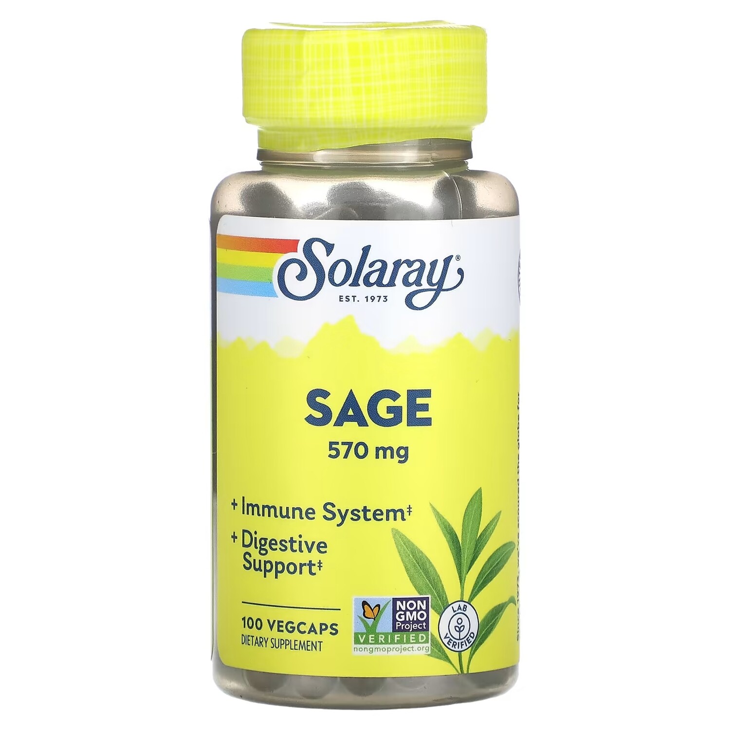 

Solaray шалфей 285 мг VegCaps, 100 капсул