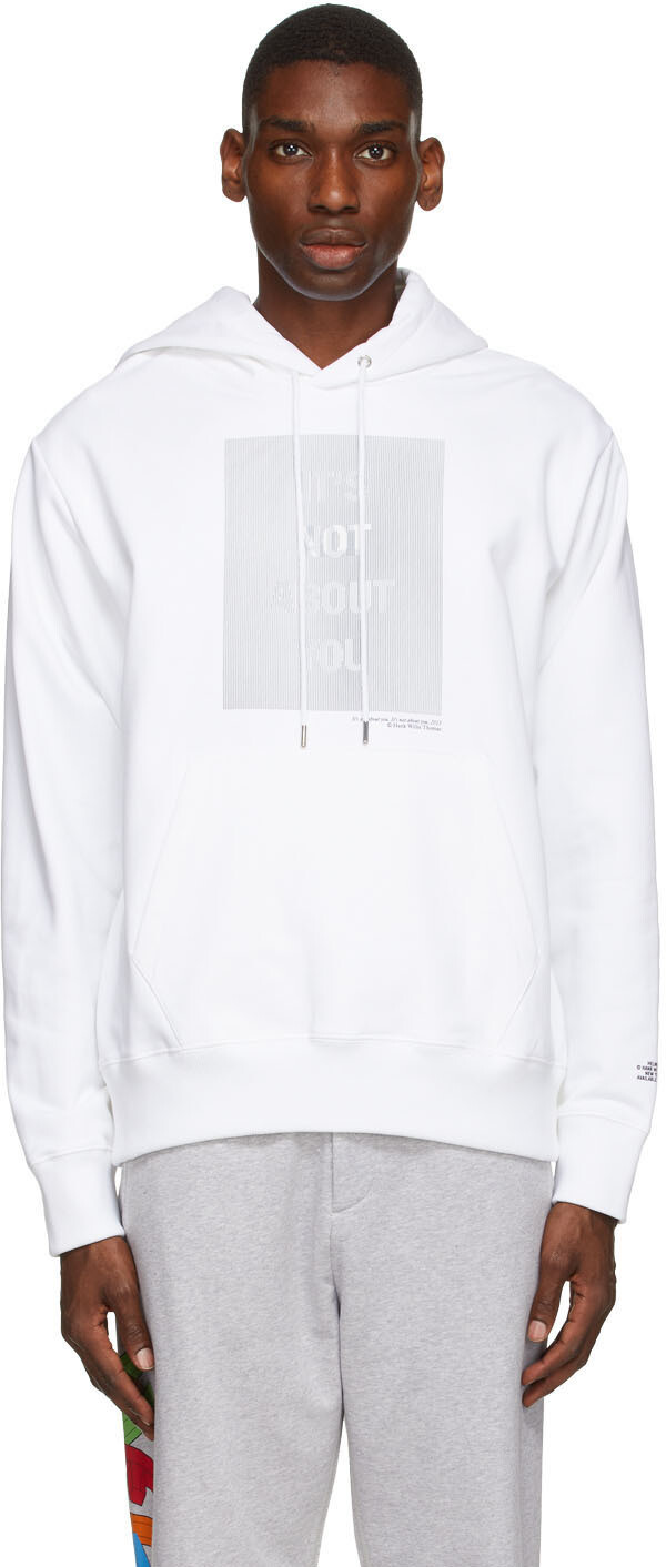 

Белая толстовка с капюшоном Hank Willis Thomas Edition HWT Lent Helmut Lang