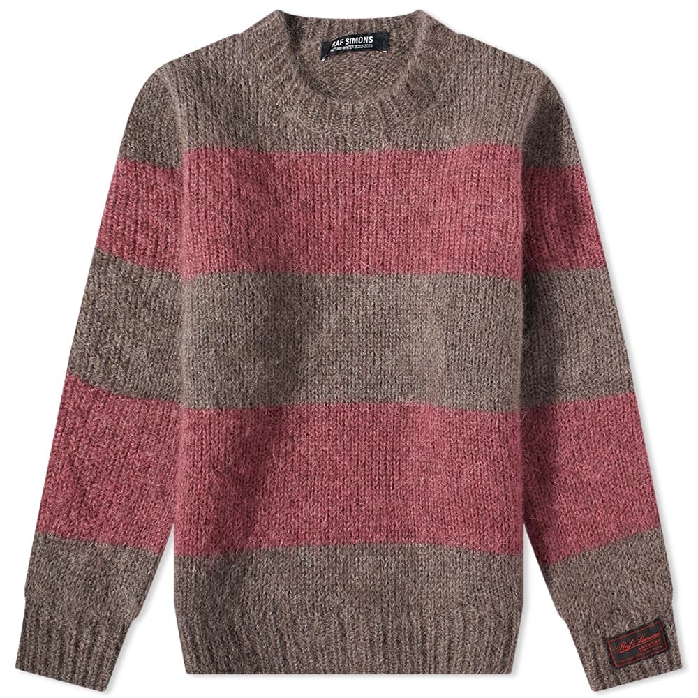 

Джемпер Raf Simons Striped Mohair Crew Knit, Серый