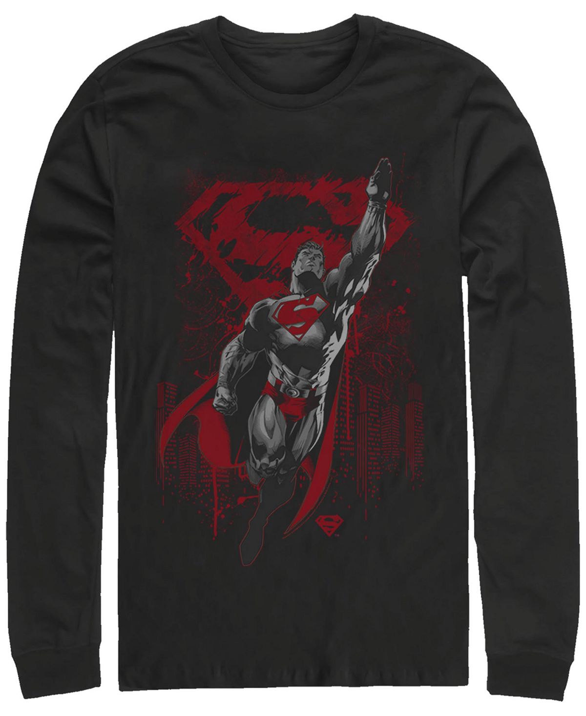 Мужская футболка с круглым вырезом и длинными рукавами superman kryptons living legacy Fifth Sun, черный фигурка bendyfigs dc comics – superman 19 см