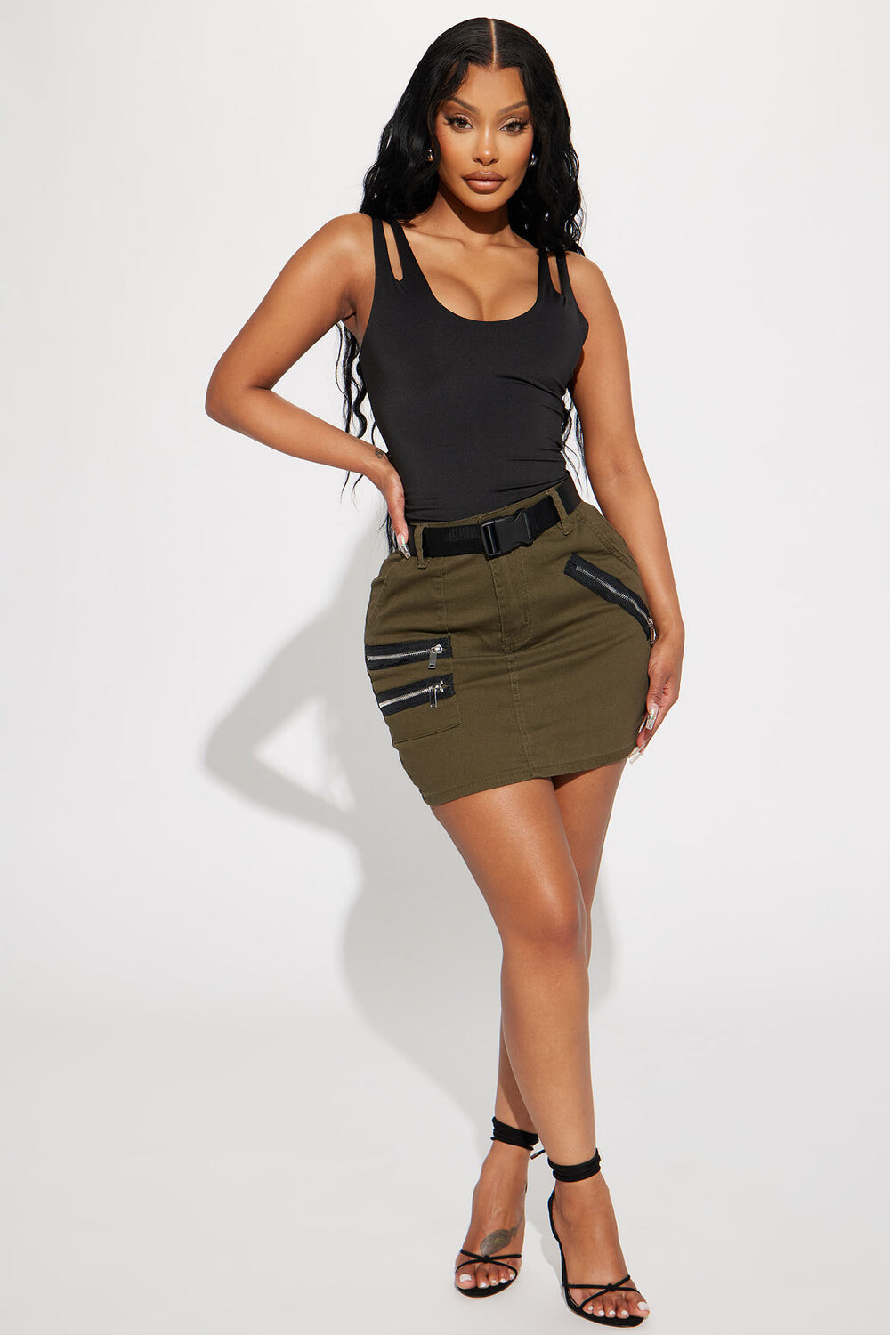 

Юбка мини Fashion Nova RSK1088, оливковый