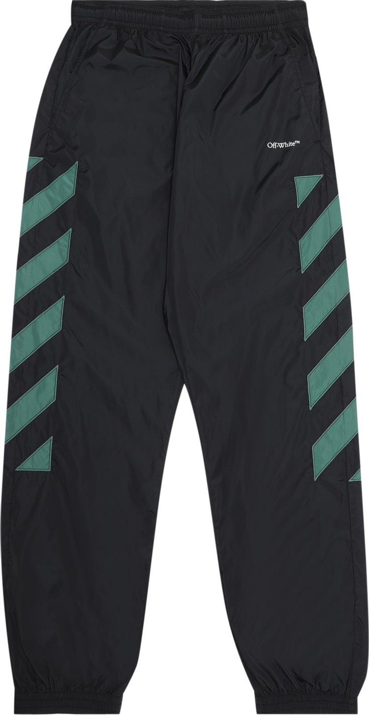 Брюки Off-White Diag Nylon Track Pant 'Black//White', черный - фото