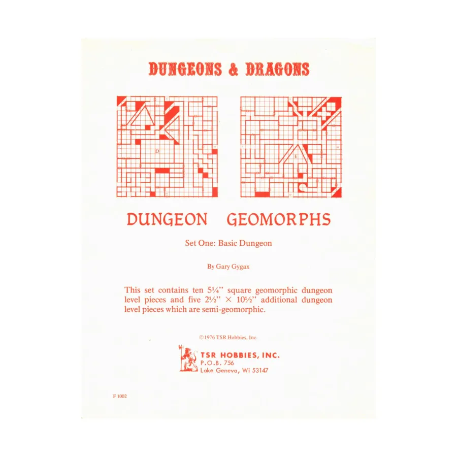 

Dungeon Geomorphs Set #1 - Basic Dungeon (1st Printing), Basic Dungeons & Dragons (Original Edition) - Sourcebooks & Accessories, мягкая обложка