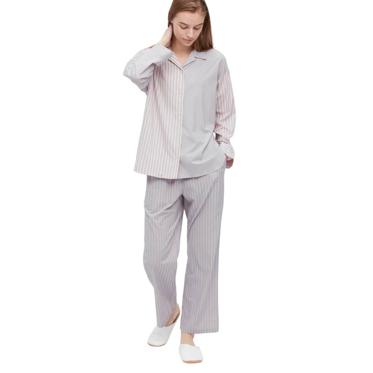 

Пижама Uniqlo Soft Stretch Long Sleeved, светло-серый