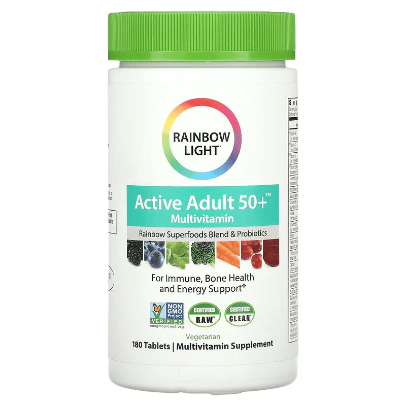 

Мультивитамины Active Adult 50+, 180 таблеток, Rainbow Light