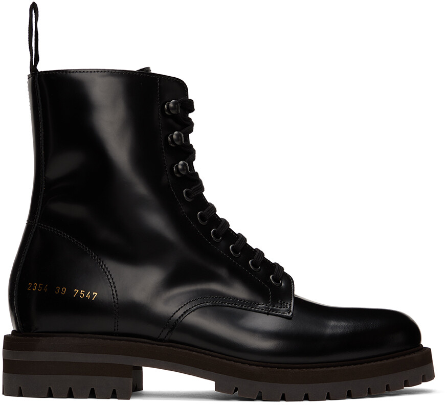 

Черные кожаные армейские ботинки Common Projects