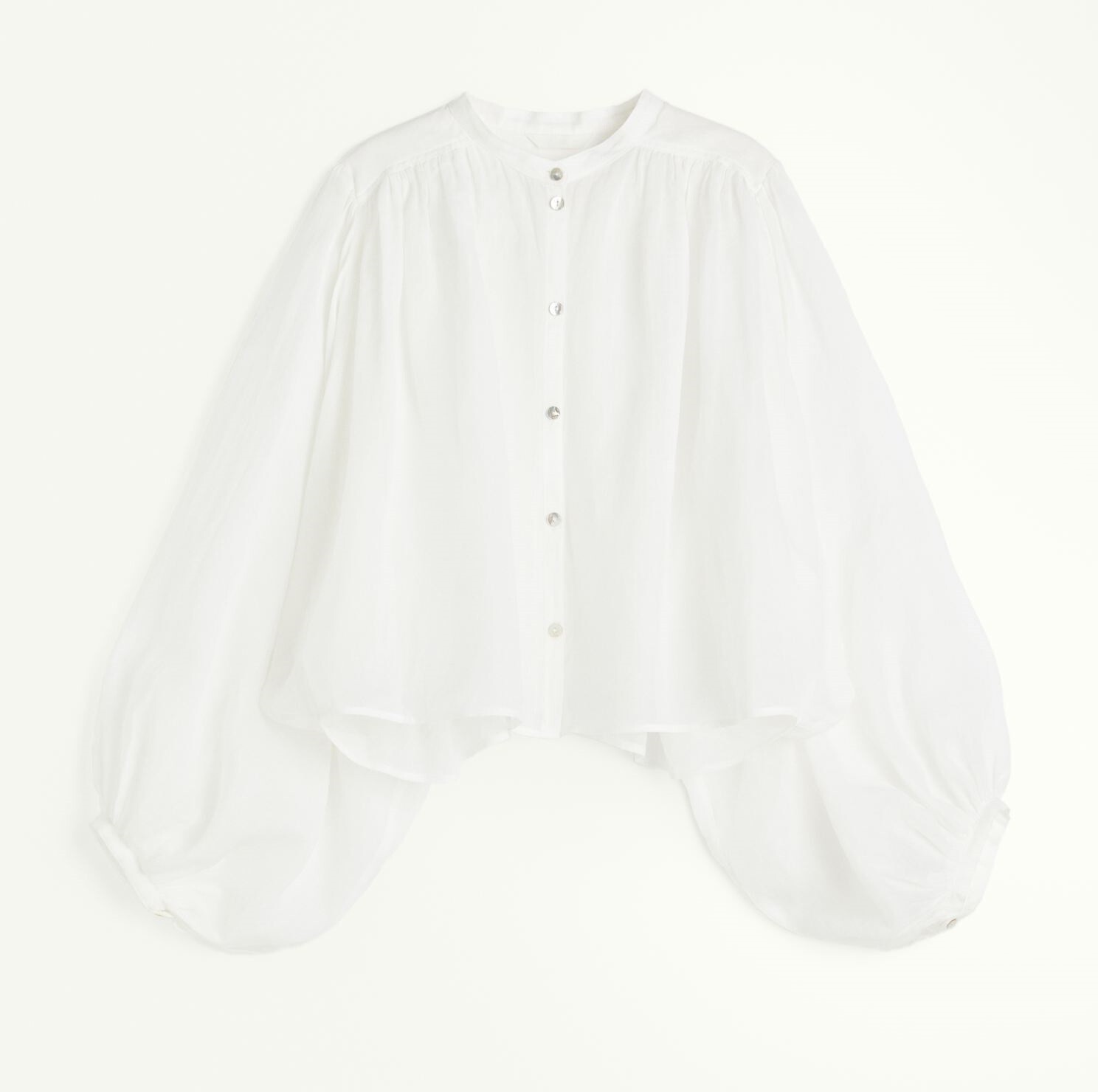 

Блуза H&M Off-the-shoulder With Balloon Sleeves, белый