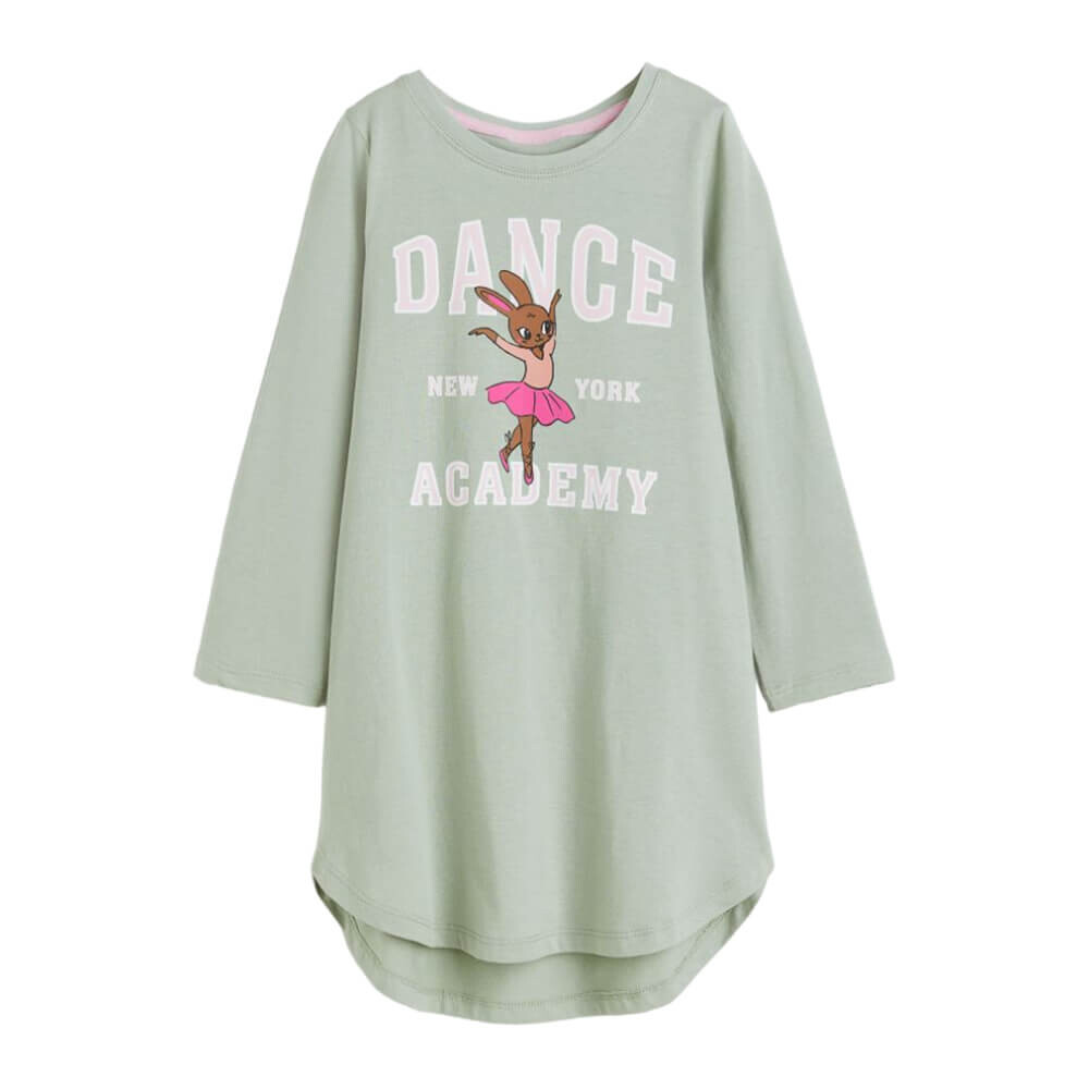 

Ночная рубашка с длинными рукавами и принтом H&M Ballerina, светло-зеленый