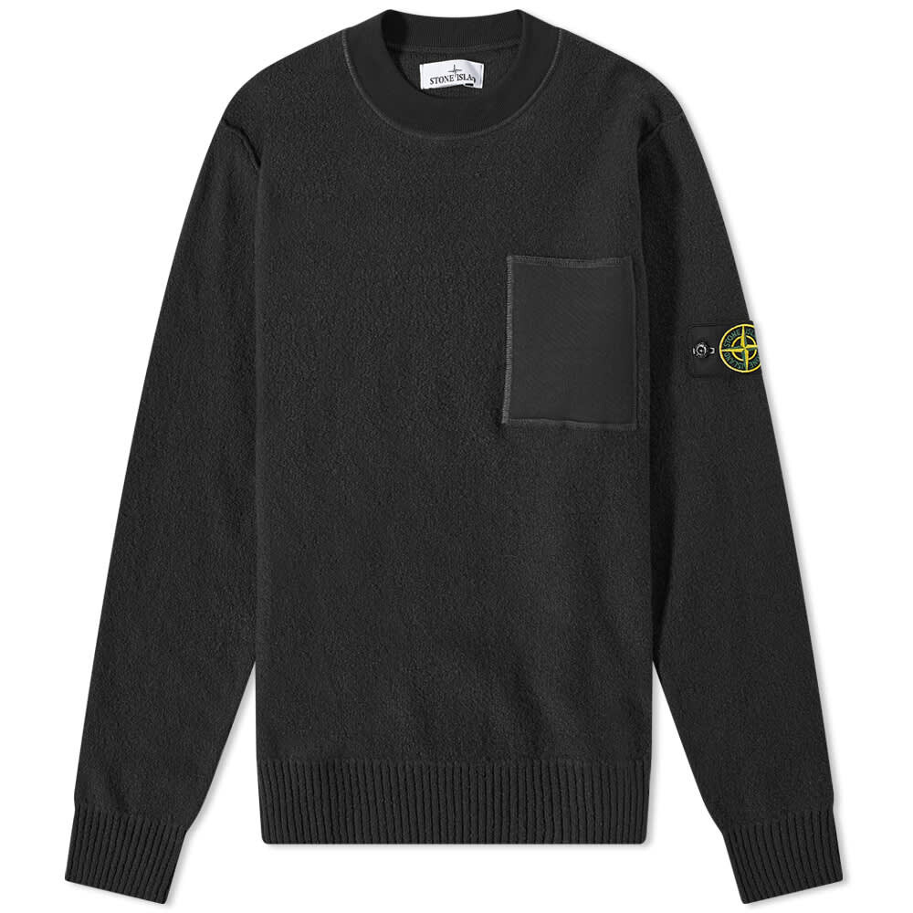 

Джемпер Stone Island Soft Cotton Wool Patch Detail Crew Knit, Черный