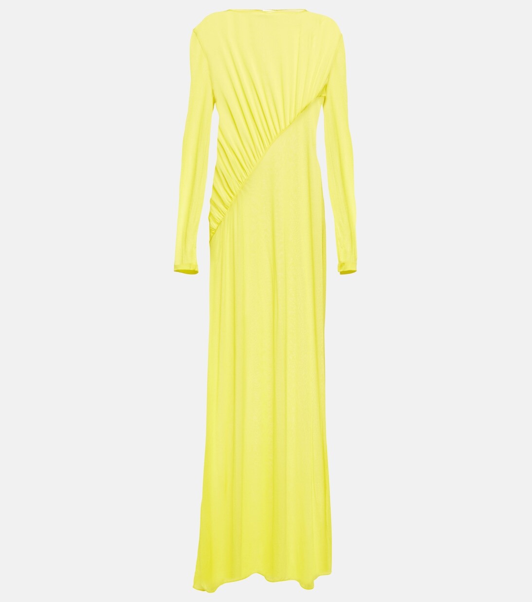 

Платье из крепа с рюшами SAINT LAURENT, желтый