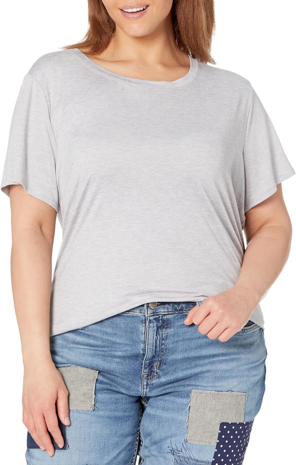 

Замшевая влагоотводящая футболка больших размеров Active Jockey Active, цвет Light Grey Heather