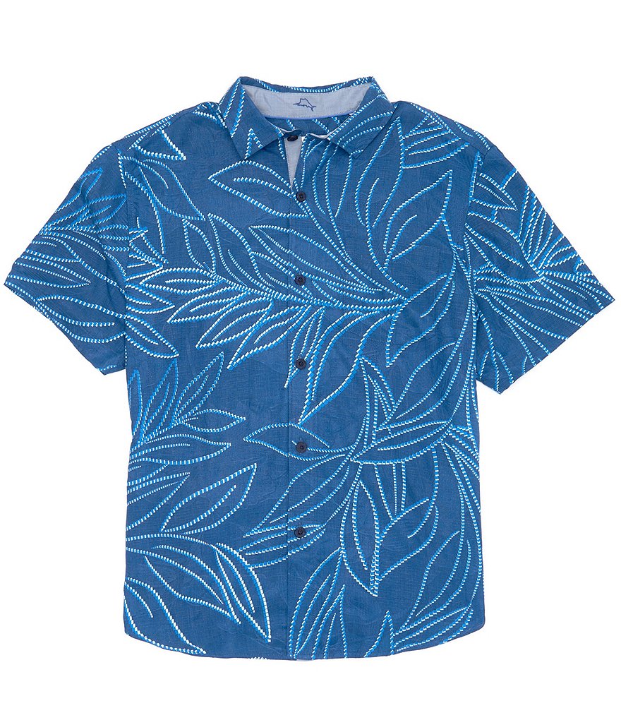 Тканая рубашка с короткими рукавами Tommy Bahama Casa Grande, синий рубашка поло pina grande tommy bahama синий