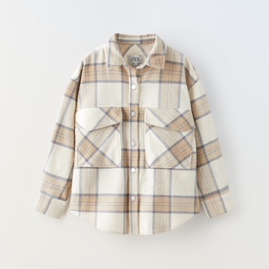 

Куртка-рубашка Zara Overshirt, бежевый