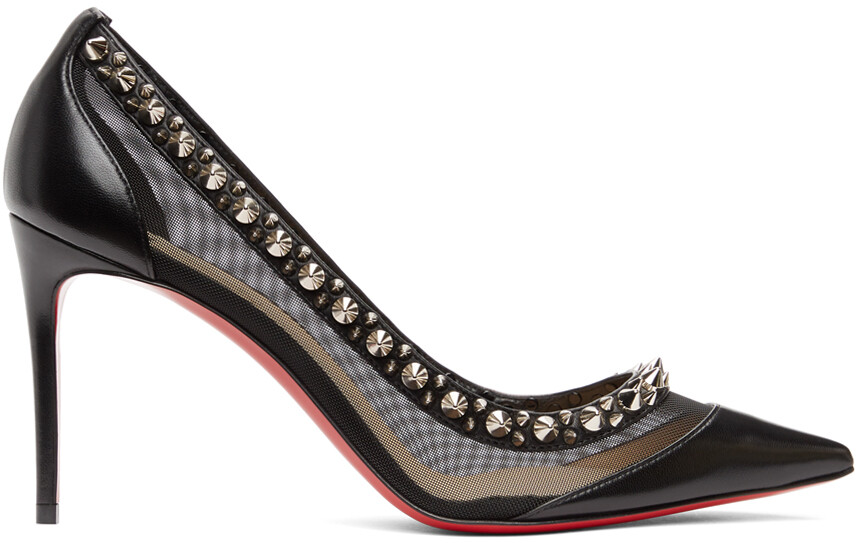 

Черные и серебряные туфли Galativi Spikes 85 на каблуке Christian Louboutin