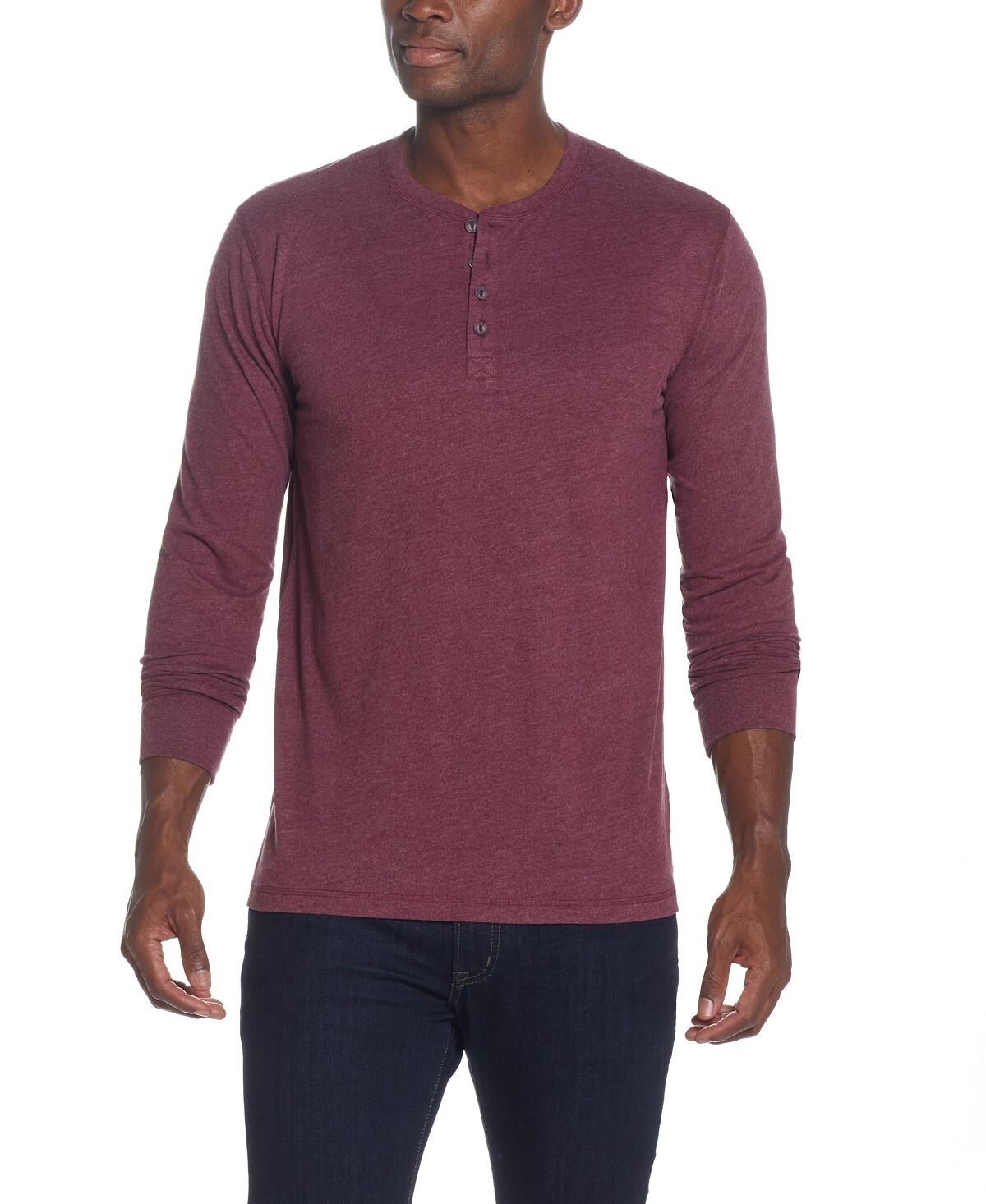 

Мужская футболка henley из матового джерси с длинными рукавами Weatherproof Vintage, мульти