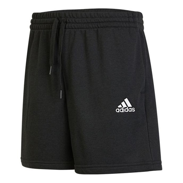 Шорты Adidas Solid Color Logo Micro Mark Lacing Knit Athleisure Casual Sports Black, Черный