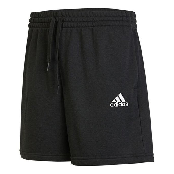 

Шорты Adidas Solid Color Logo Micro Mark Lacing Knit Athleisure Casual Sports Black, Черный