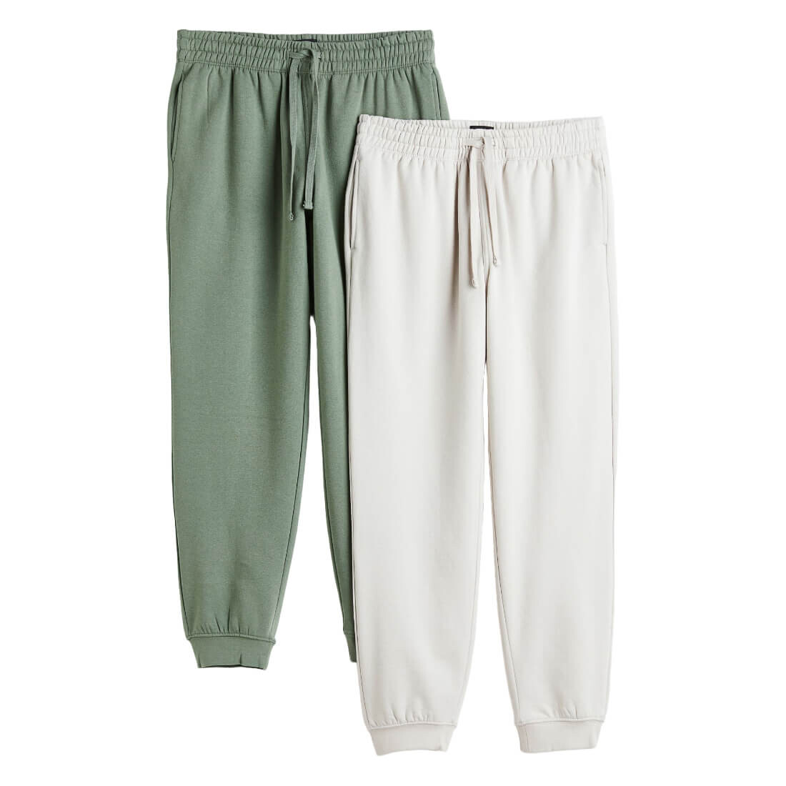 

Комплект брюк H&M Regular Fit, 2 пары, бежевый/зеленый
