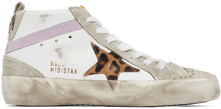 

Эксклюзивные белые и серые классические кроссовки SSENSE Mid Star Golden Goose