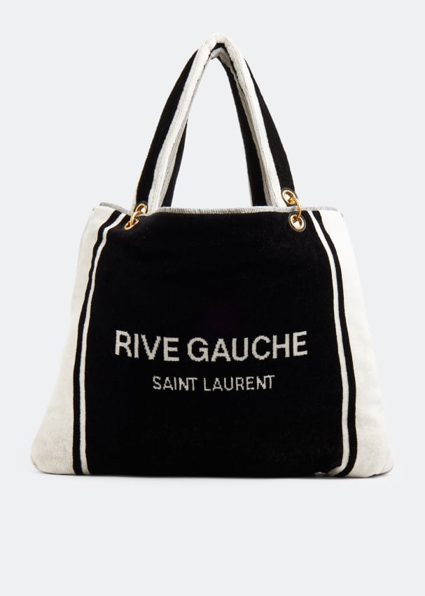 Сумка-тоут SAINT LAURENT Rive Gauche towel tote bag, черный сумка тоут из хлопка и льна рив гош saint laurent черный