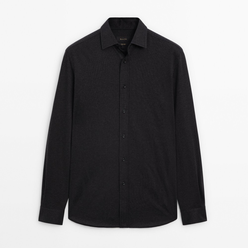 

Рубашка Massimo Dutti Slim Fit Cotton, черный
