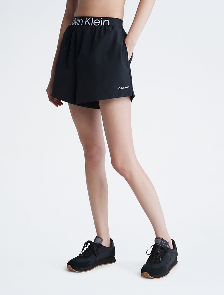 

Тканые шорты с высокой талией CK Sport Active Icon Calvin Klein, черный