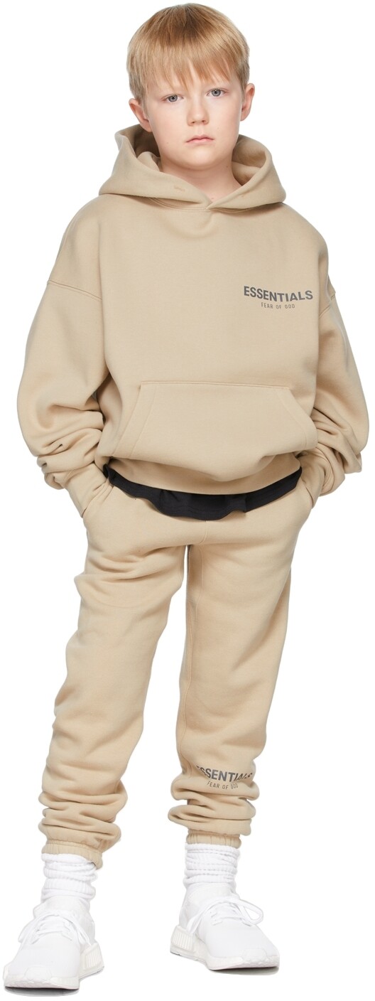 

SSENSE Exclusive Kids Бежевые флисовые штаны для отдыха Essentials