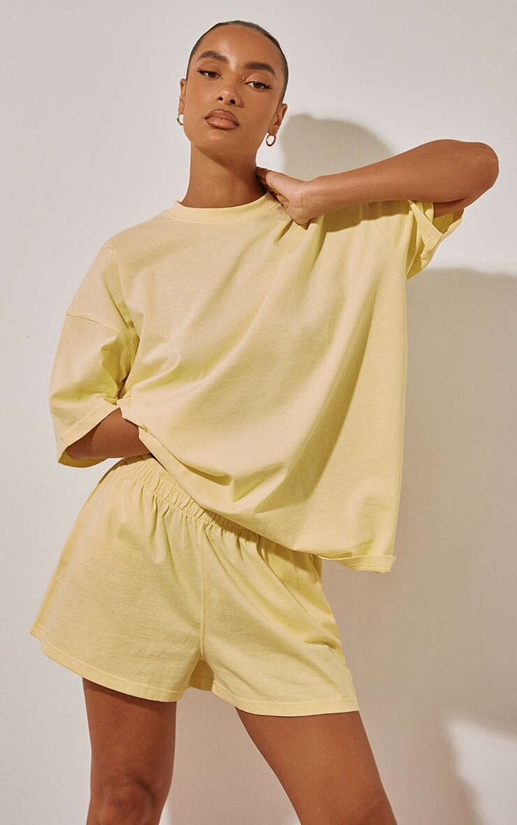

PrettyLittleThing Хлопковая футболка свободного кроя Lemon