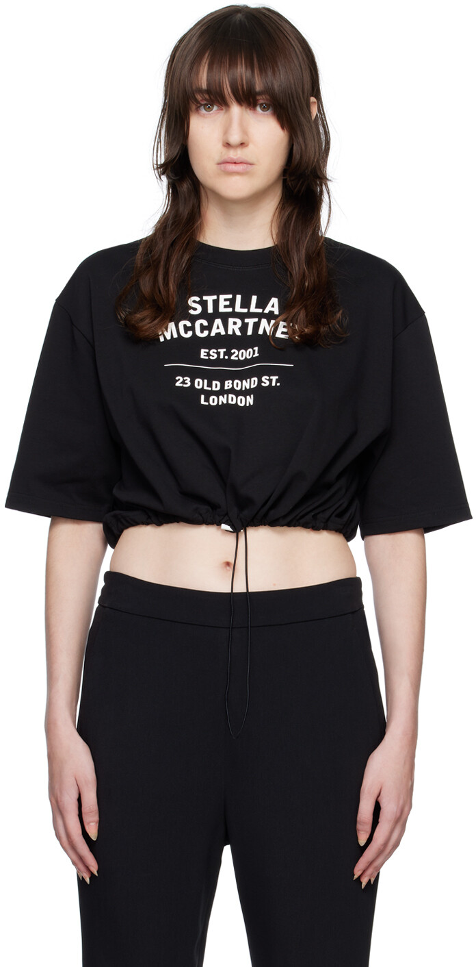 

Черная футболка с кулиской Stella McCartney