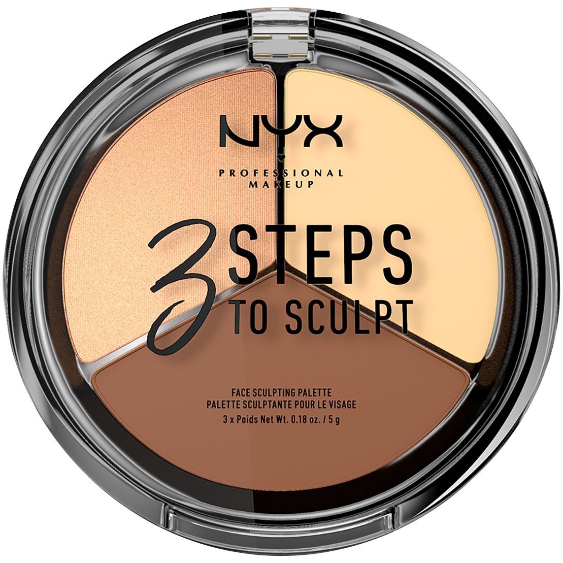 NYX Professional Makeup 3 Steps To Sculpt светлая палетка для контуринга лица, 5 г