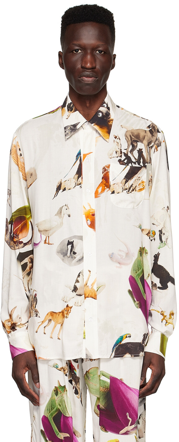 

Рубашка SSENSE Exclusive Off-White из хлопка Collina Strada