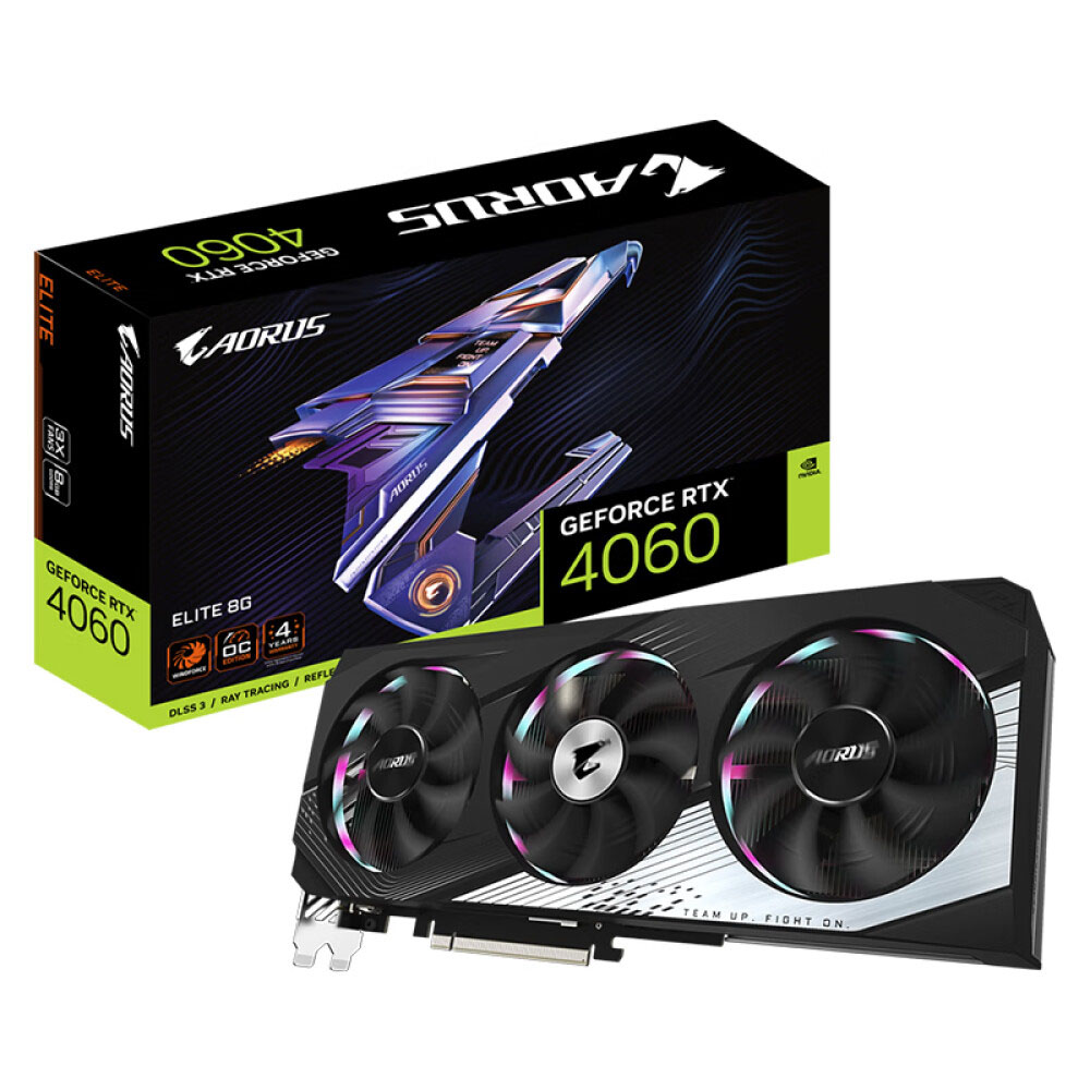 цена Видеокарта Gigabyte Aorus GeForce RTX 4060 Elite 8 Гб, черный, GV-N4060AORUS E-8GD