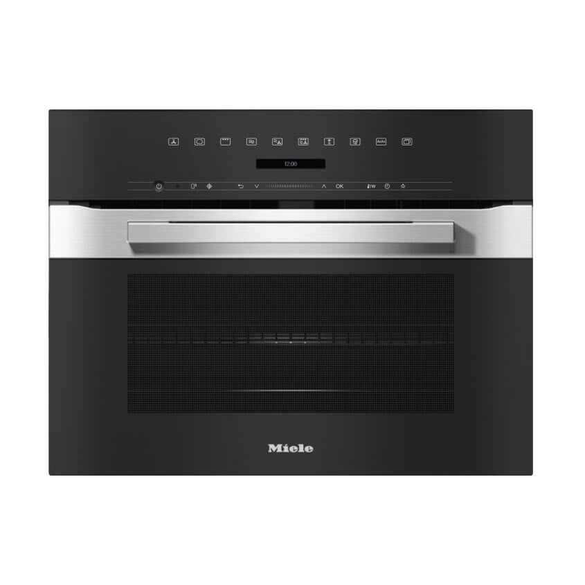 

Духовой шкаф с СВЧ Miele H7240BM CLST, сталь/черный