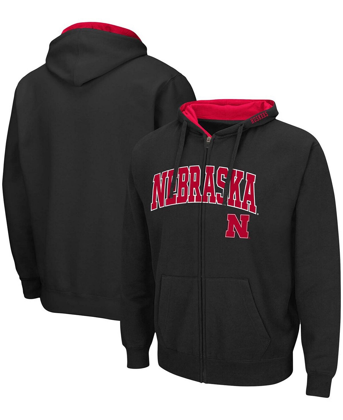 

Мужская черная худи nebraska huskers arch logo 3.0 с молнией во всю длину Colosseum, черный