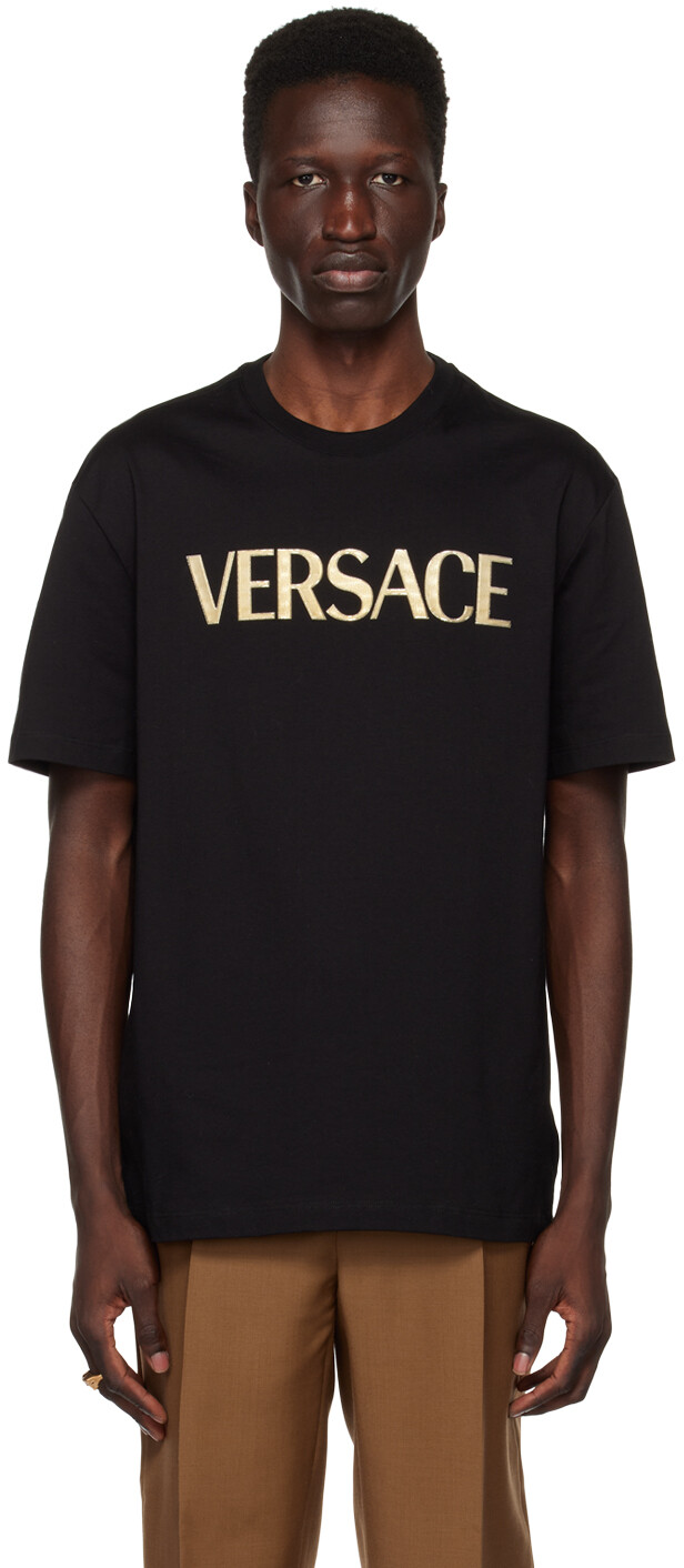 

Черная бондовая футболка Versace