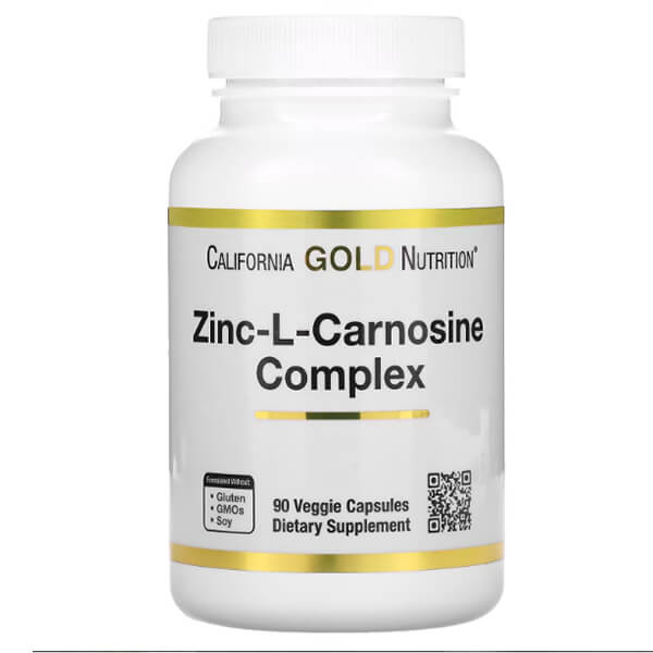 Комплекс цинк-L-карнозин California Gold Nutrition, 90 капсул california gold nutrition комплекс с цинк l карнозином 90 вегетарианских капсул