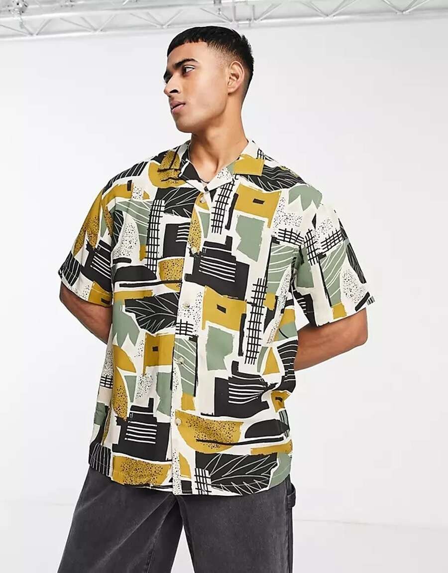

Рубашка Pull&Bear Abstract Printed, мультиколор