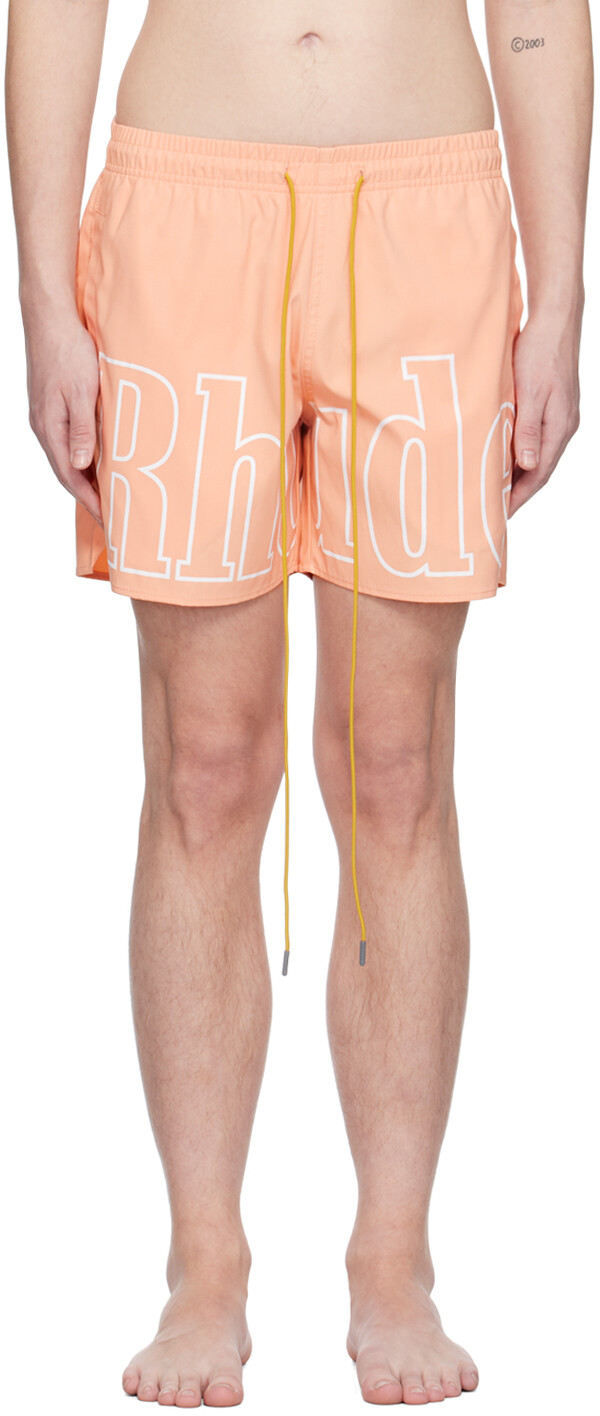 

Розовые плавки с принтом Rhude
