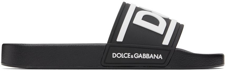 

Черные шлепанцы с логотипом Dolce & Gabbana