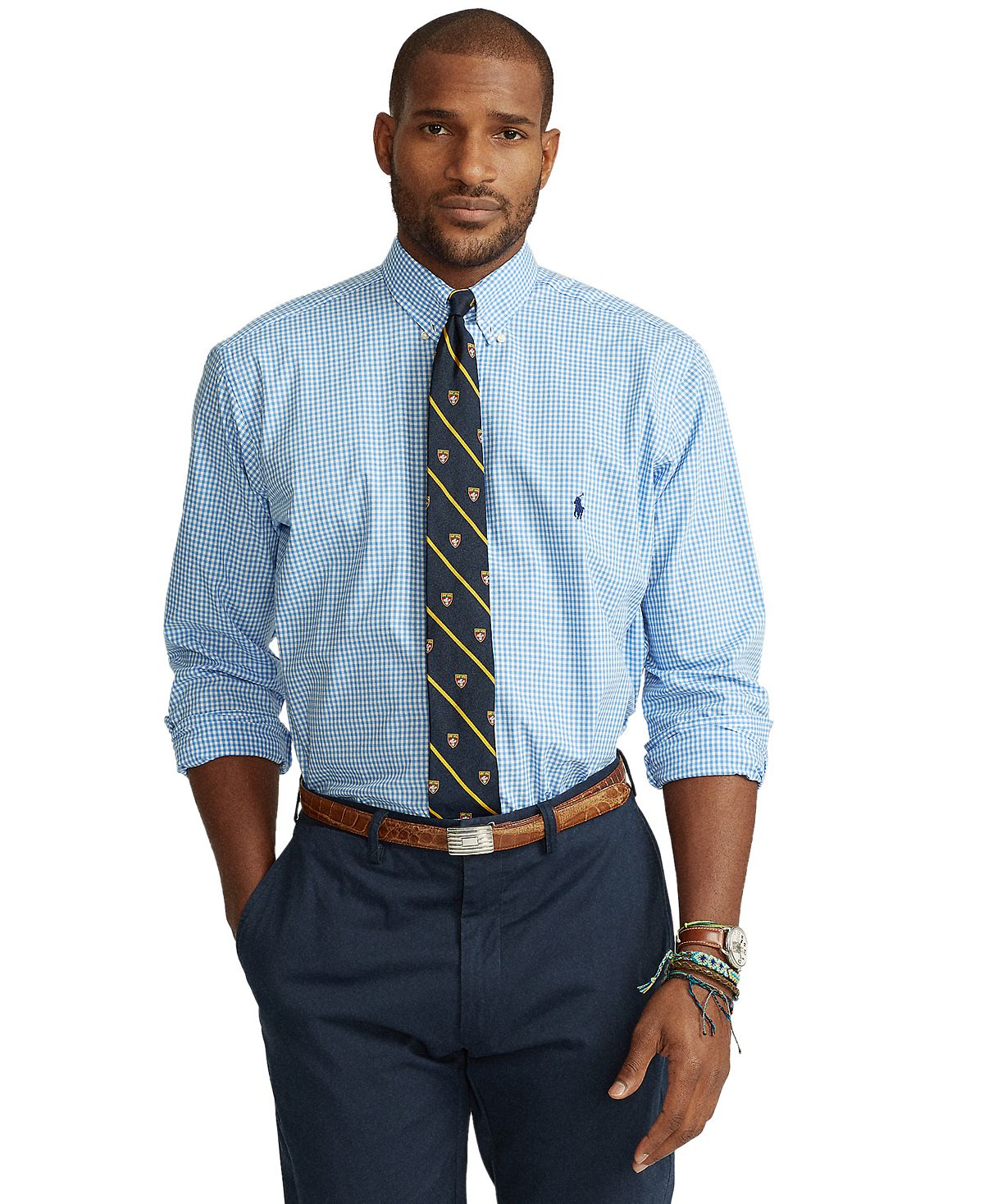 Мужская рубашка из поплина классического кроя big & tall Polo Ralph Lauren, мульти