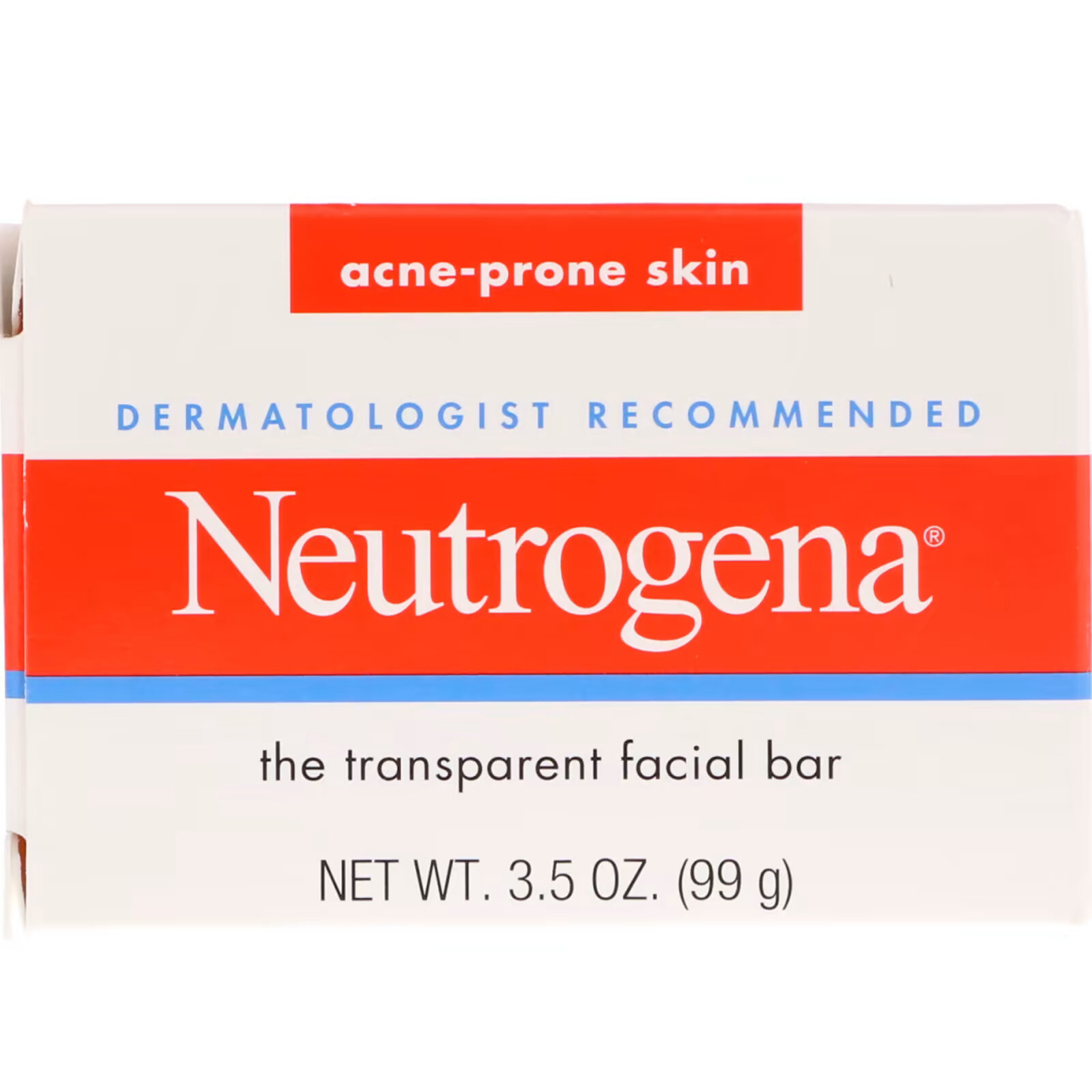 Neutrogena, Прозрачное кусковое мыло для лица, для кожи, склонной к акне, 99 г (3,5 унции) neutrogena мыло для чистки лица 3 5 унции 100 г