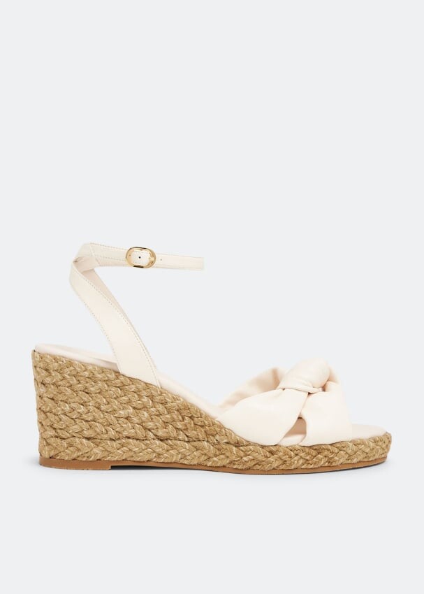 

Сандалии STUART WEITZMAN Playa knot espadrille wedge sandals, белый