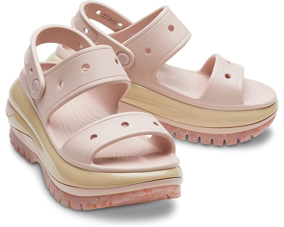 

Туфли на каблуках Classic Mega Crush Sandal Crocs, розовая глина, Розовый