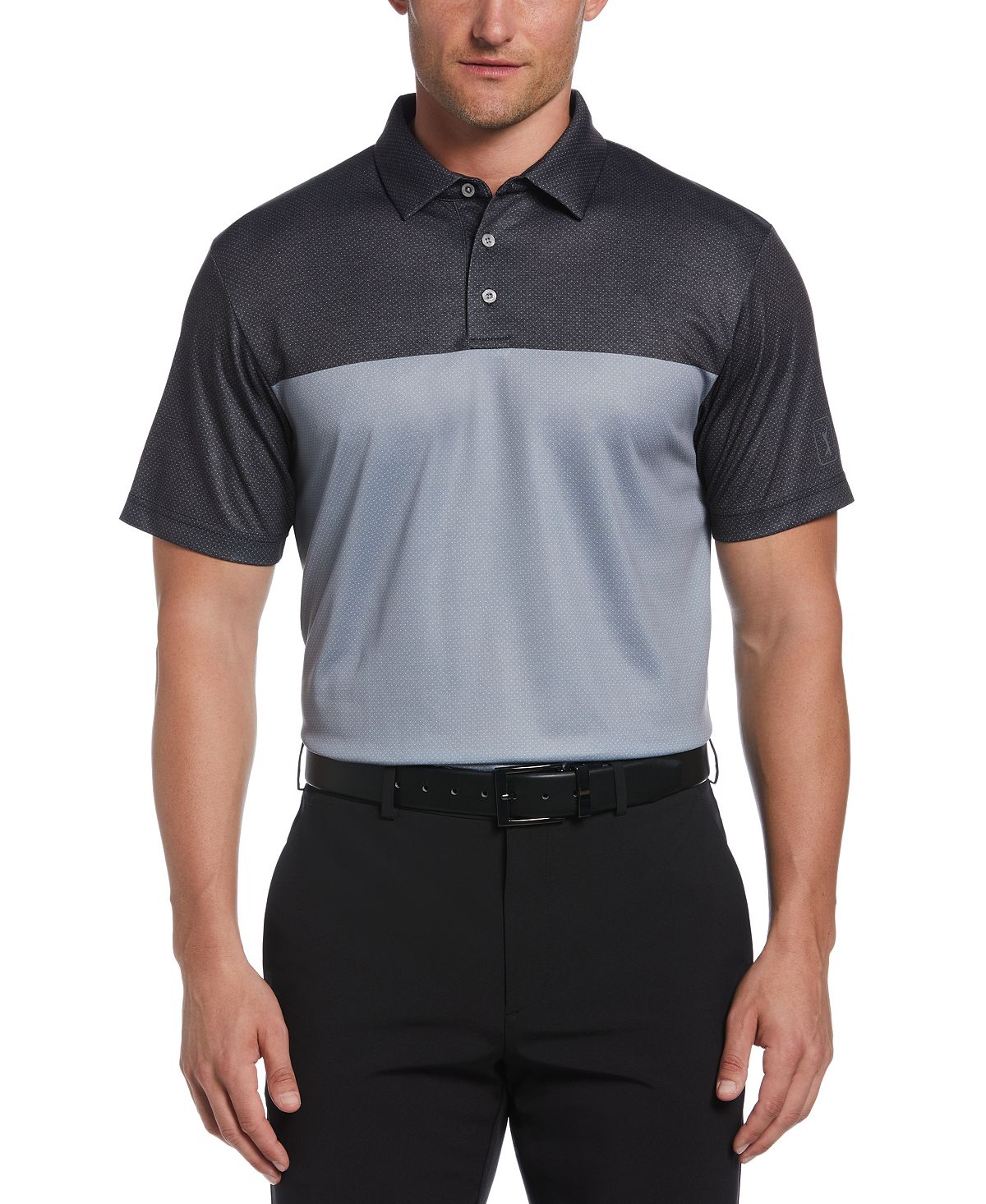 Мужская рубашка поло для гольфа airflux birdseye с блочным принтом и короткими рукавами спортивного кроя PGA TOUR