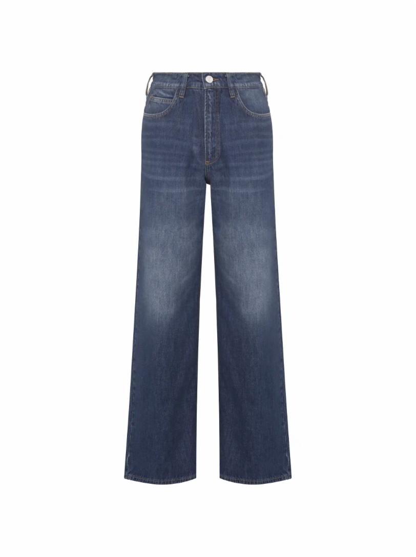 

Широкие джинсы с эффектом потертости Frame Denim