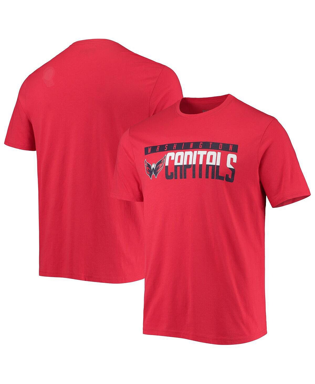 Мужская футболка red washington capitals richmond с надписью wordmark LevelWear, красный бейсболка вашингтон кэпиталз