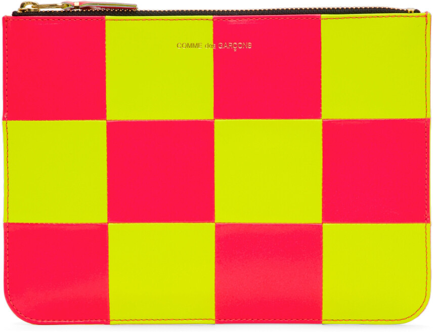 

Сумка на молнии с желтыми и розовыми квадратами Fluo Comme des Garçons Wallets