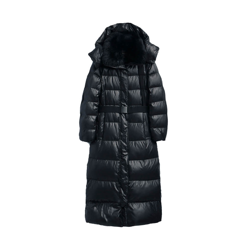 

Пуховик Massimo Dutti Down Lambskin Detail, чёрный (Размер M)