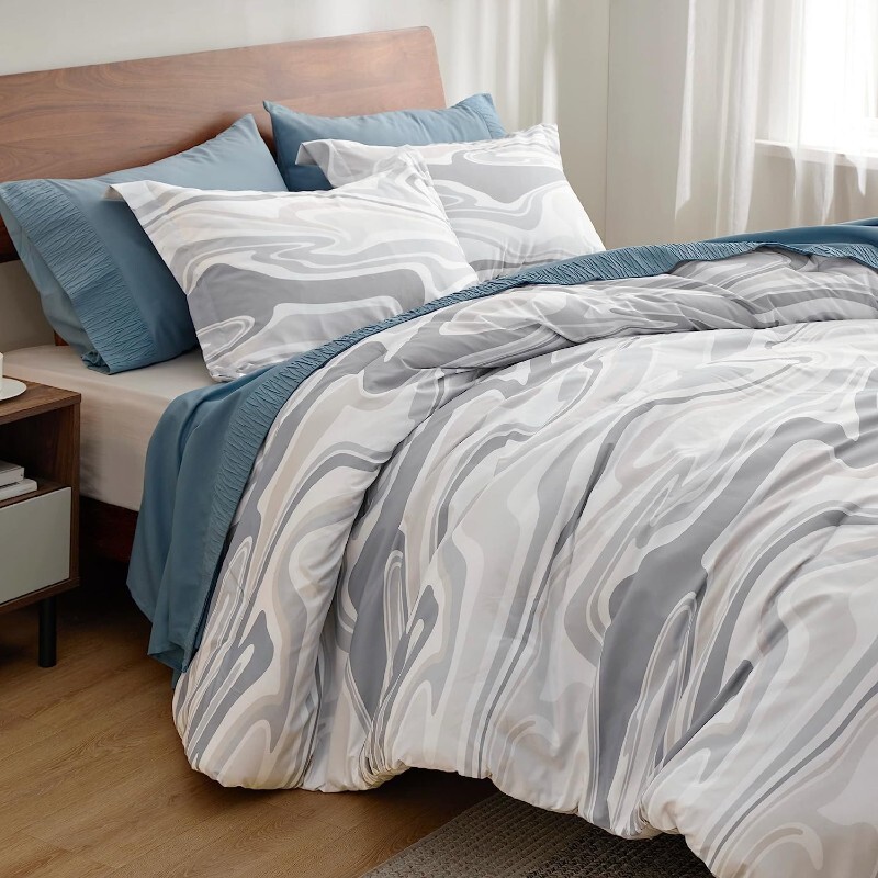 

Комплект двуспального постельного белья Bedsure Queen, 3 предмета, бирюзовый