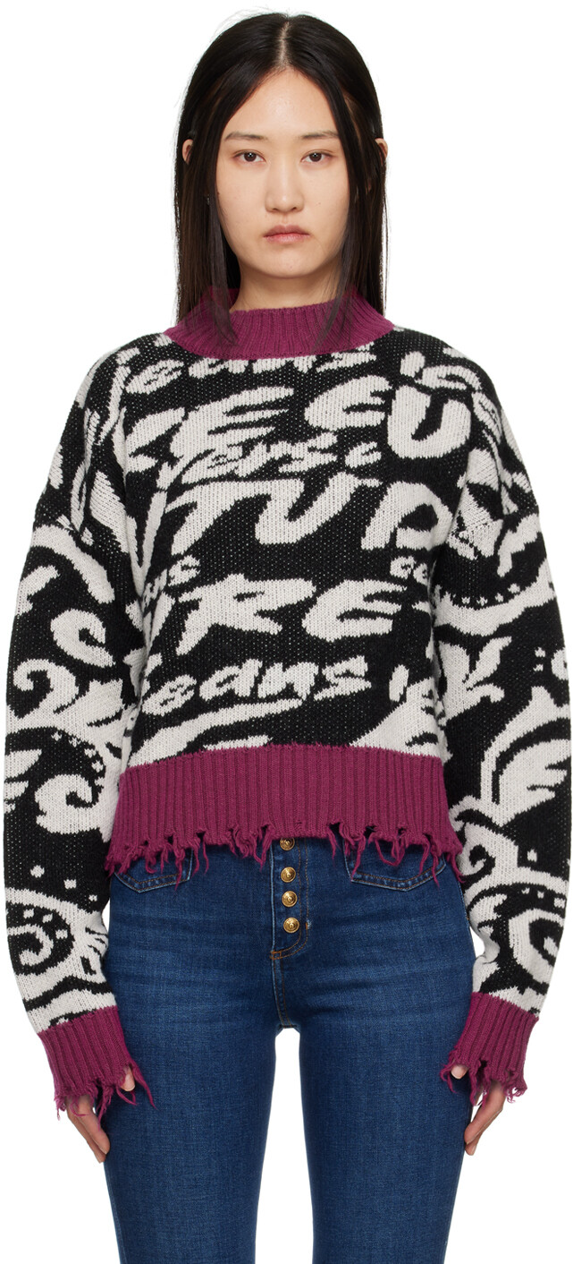 

Многоцветный графический свитер Versace Jeans Couture, Синий